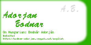 adorjan bodnar business card