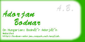 adorjan bodnar business card